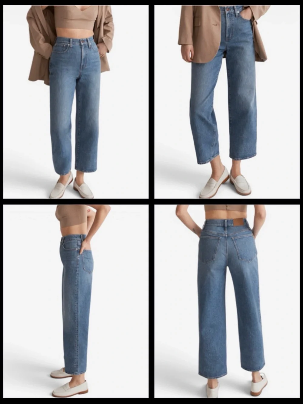 Madewell Perfect Vintage Wide Leg Crop Jeans 30T Tall Cresslow Wash